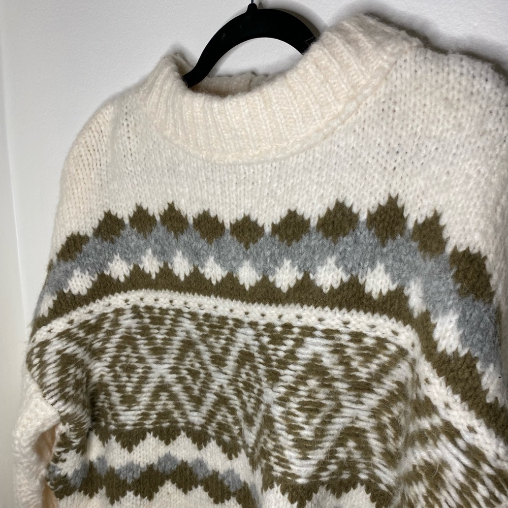 Free People Alpine Pullover Sweater Snowy Forest - Picture 7 of 9